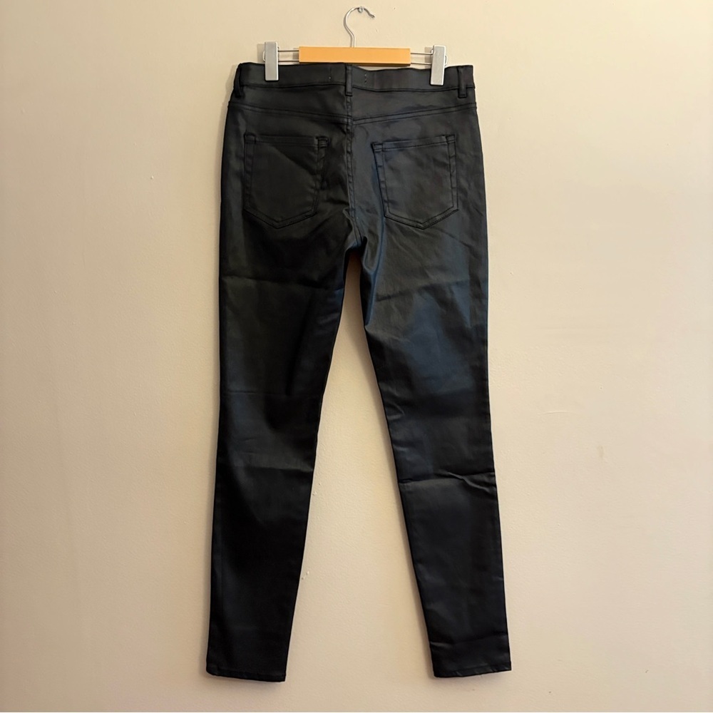 H&M Black Wax Skinny Jeans,  Faux Leather Look – Size 10 Like New - Picture 10 of 15